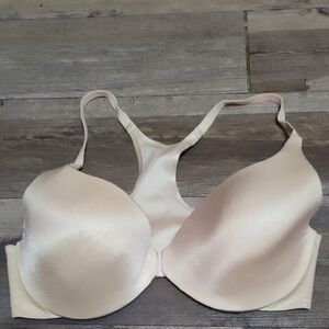 5/$25 SALE Victoria's Secret Satin Racerback Underwire Sz 34D T-Shirt Bra Beige